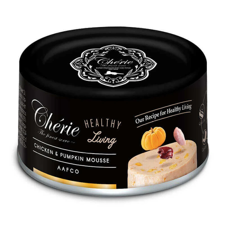 Cherie (Шери) Healthy Living Chicken & Pumpkin Mousse - Влажный корм c курицей и тыквой для взрослых котов (мусс), 80 г: цены и характеристики