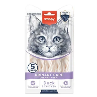 Wanpy Functional Creamy Treats Duck & Chicken Urinary Care Кремові ласощі з качкою та куркою для здоров’я сечостатевої системи котів, 70 г