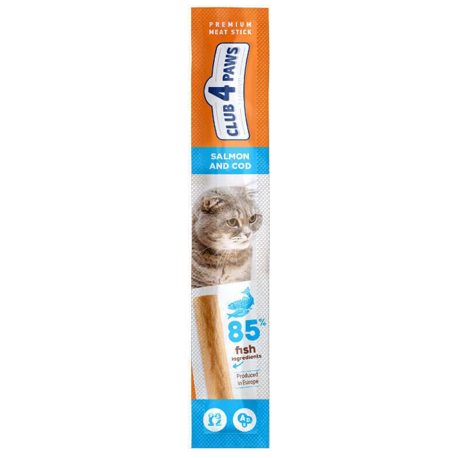 Club 4 Paws Premium Meat Stick Salmon & Cod - М'ясна паличка Лосось і тріска для котів, 5 г: ціни та характеристики