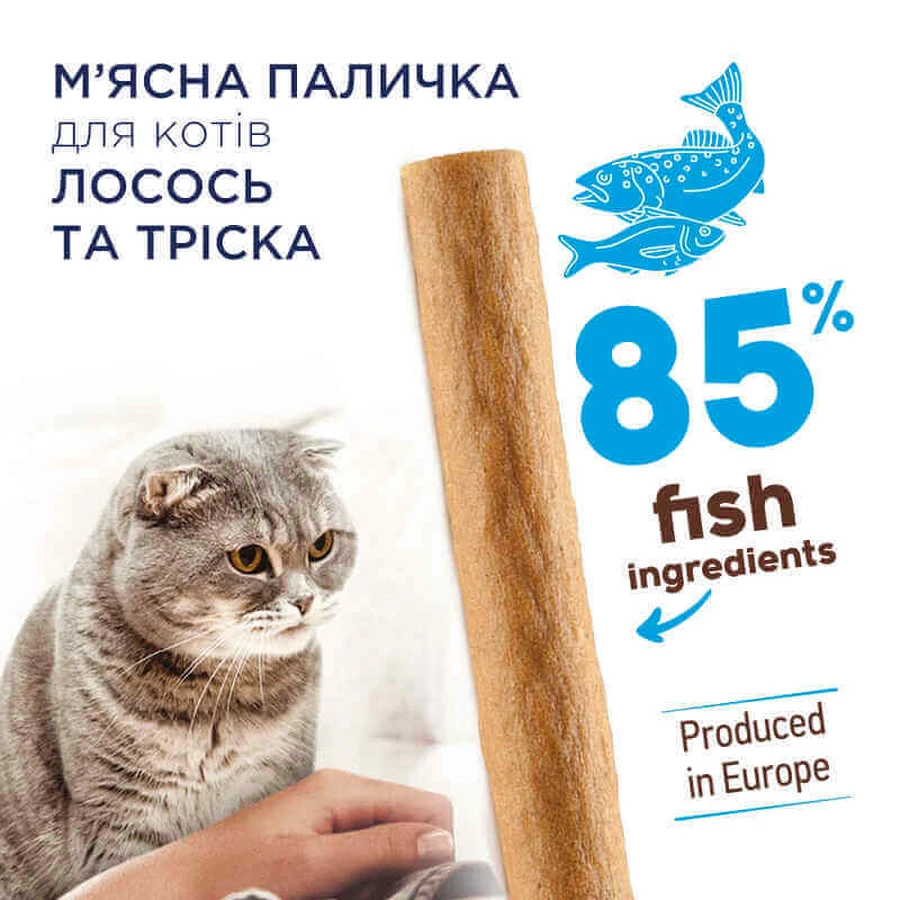 Club 4 Paws Premium Meat Stick Salmon & Cod - М'ясна паличка Лосось і тріска для котів, 5 г: ціни та характеристики