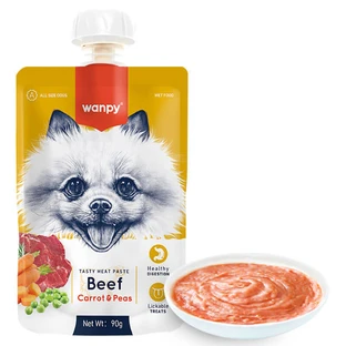 Wanpy Paste Beef, Carrot & Pea Крем-суп з яловичиною, морквою та горошком для собак, 90 г