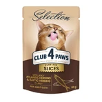 Club 4 Paws Premium Selection Cat Slices Atlantic & Baltic Herring in Jelly - Влажный корм с сельдью и салакой для взрослых кошек (слайсы в желе), 80 г: цены и характеристики