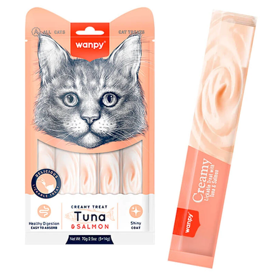 Wanpy Creamy Treat Tuna & Salmon Cat Кремові ласощі з тунцем та лососем для котів, 70 г: ціни та характеристики