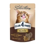 Club 4 Paws Premium Selection Cat Slices Rabbit & Turkey in Gravy - Вологий корм із кроликом та індичкою для котів (слайси в соусі), 80 г: ціни та характеристики