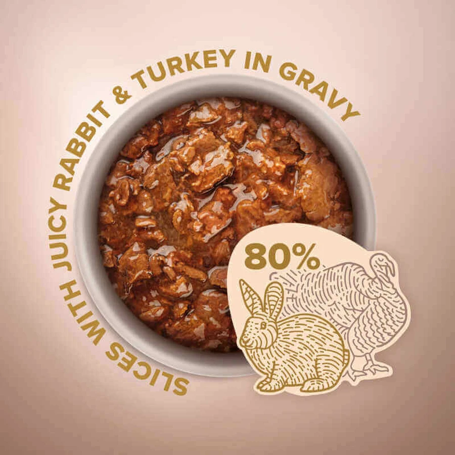 Club 4 Paws Premium Selection Cat Slices Rabbit & Turkey in Gravy - Вологий корм із кроликом та індичкою для котів (слайси в соусі), 80 г: ціни та характеристики