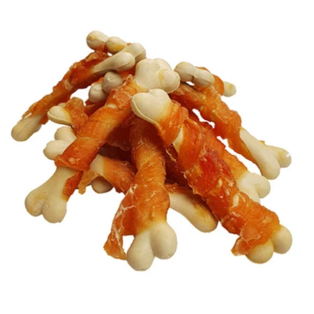 Wanpy Chicken Jerky & Calcium Bone Twists Ласощі кісточки з в'яленою куркою та збагачені кальцієм для собак, 100 г: ціни та характеристики