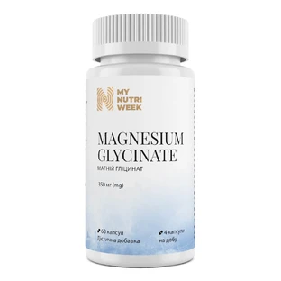 Магній гліцинат, Magnesium Glycinate, MyNutriWeek, 60 капсул