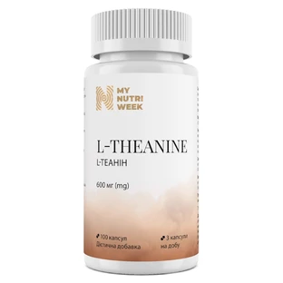 L-теанін, L-Theanine, MyNutriWeek, 600мг 100 кап