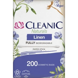 Косметические палочки Cleanic из натурального льна, 200 шт.