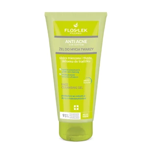 Flos-Lek Anti Acne 24h System, гель для умывания лица, смешанная и жирная кожа, склонная к акне, 200 мл