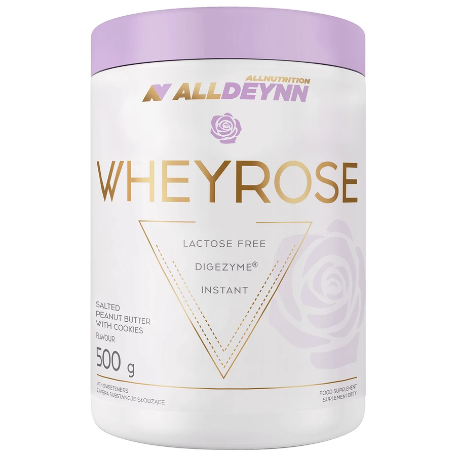 Allnutrition Alldeynn WheyRose, со вкусом арахисового масла с гималайской солью и кусочками печенья без сахара, 500 г: цены и характеристики