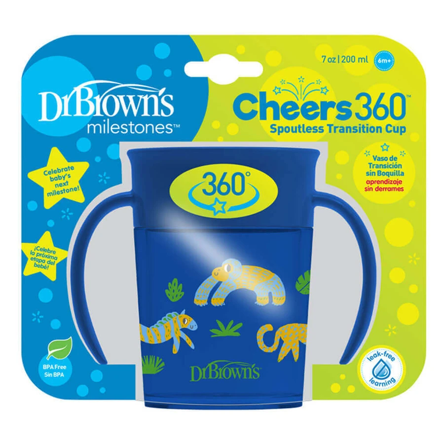 Dr Brown's, чашка для пиття 360°, синя, 200 мл, від 6 місяців, 1 шт.: ціни та характеристики
