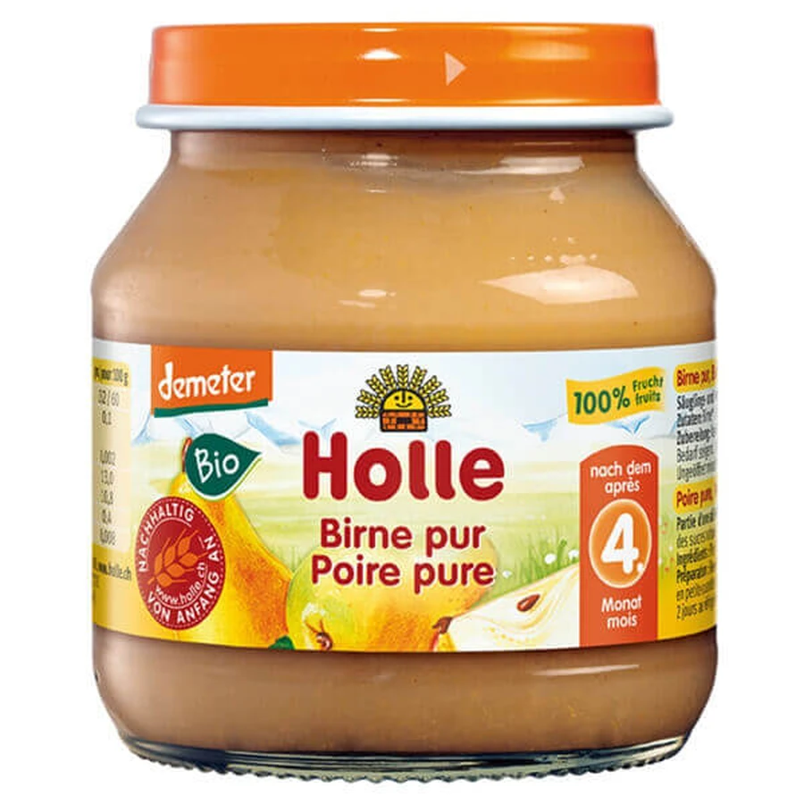 Holle, BIO терпкий грушевый десерт, после 4 месяцев, 125 г: цены и характеристики