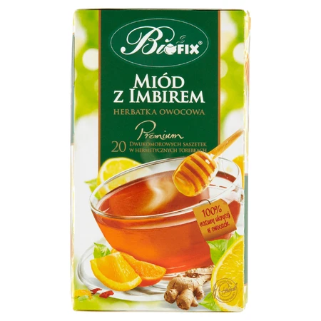 Фруктовий чай Bi Fix Преміум з медом та імбиром, 20 пакетиків: ціни та характеристики