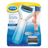 Scholl Expert Care, електронна терка для ніг на батарейках з грубою насадкою та запасною насадкою для потрісканих п'ят, синя, 1 шт.