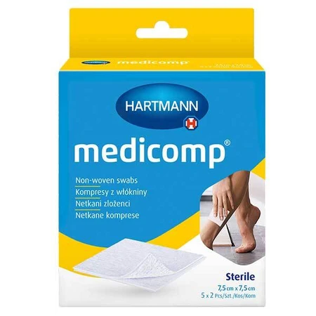 Medicomp, стерильні, неткані компреси, 4 шари, 7,5 см х 7,5 см, 5 х 2 шт.: ціни та характеристики