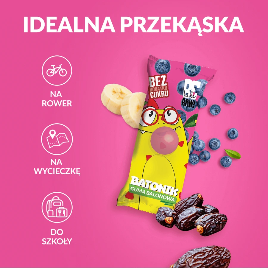 BeRAW! Kids, батончик, жевательная резинка, без добавления сахара, 25 г: цены и характеристики