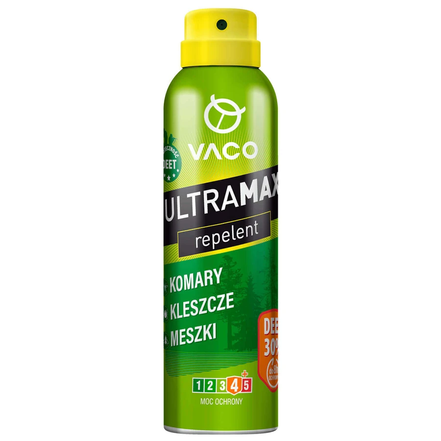 Vaco Ultramax, спрей від комарів, кліщів та мошок, ДЕТ 30%, 170 мл: ціни та характеристики