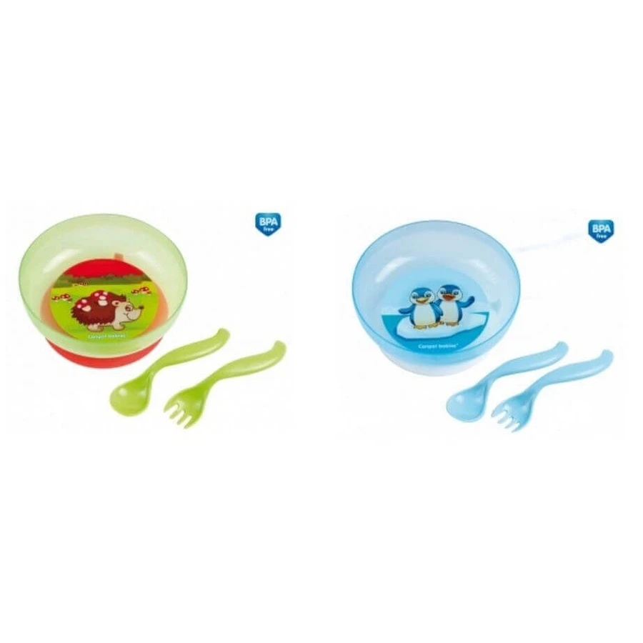 Canpol, Миска с крышкой и столовыми приборами, 21/300, 1 шт.: цены и характеристики