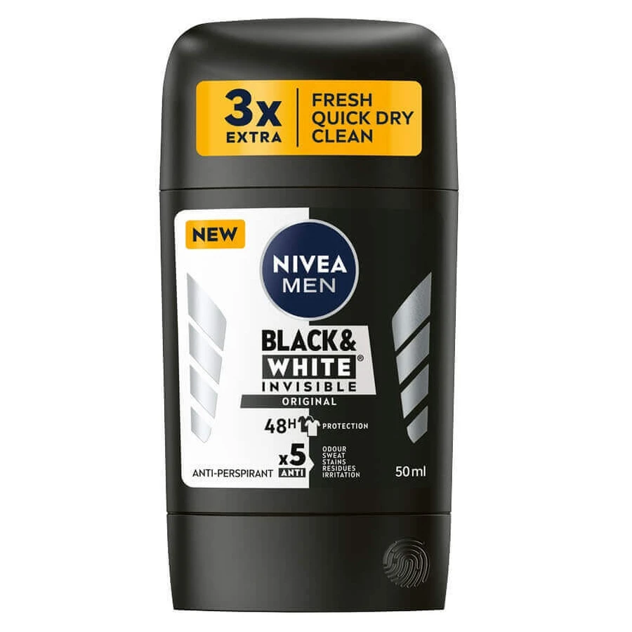 Nivea Men Black amp;White Invisible Original Antiperspirant stick, 50 мл: цены и характеристики