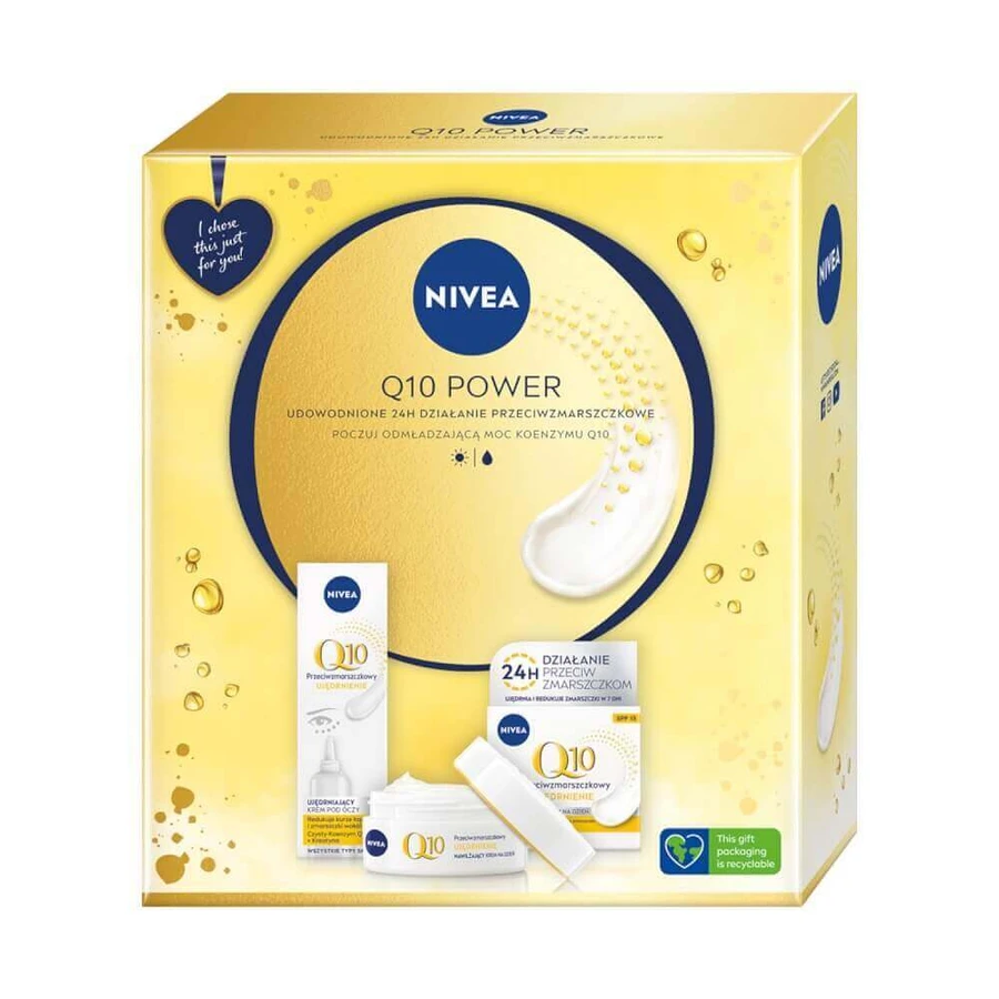Nivea Q10 Power Anti-Wrinkle Day Cream SPF15 50ml + Firming Eye Cream 15ml: цены и характеристики