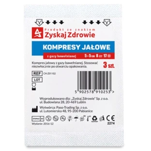 Стерильные марлевые компрессы, 17N, 8W, 5x5см, Get Healthy, 1 уп. 3 шт