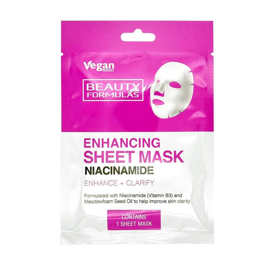 Beauty Formulas Зміцнююча маска для обличчя з ніацинамідом у листі, 1 шт.: ціни та характеристики