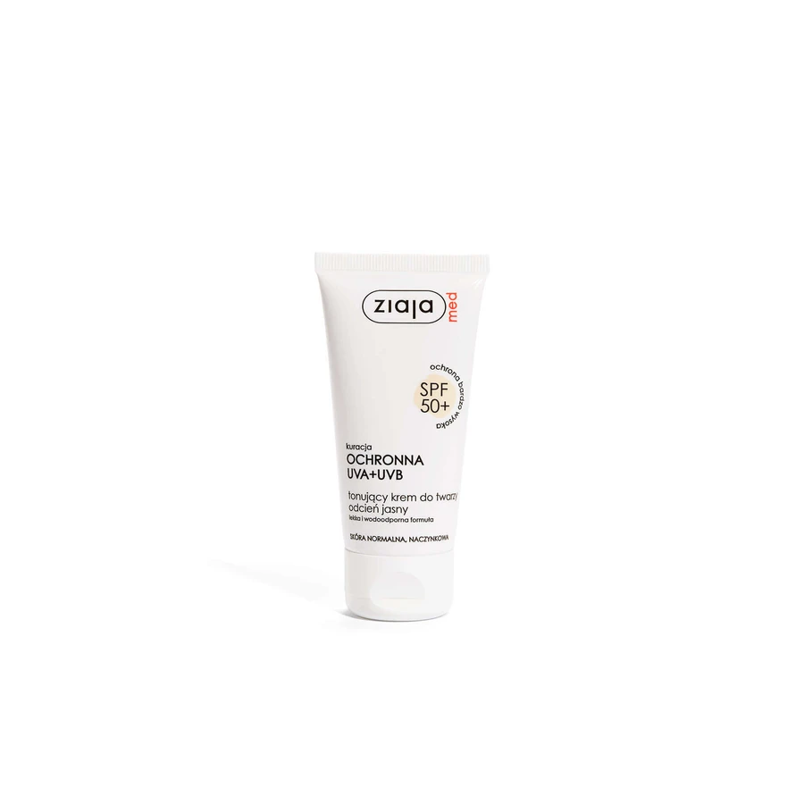 Ziaja Med, Тональний крем SPF50+, світлий відтінок, нормальна шкіра, судинний, 50мл: ціни та характеристики