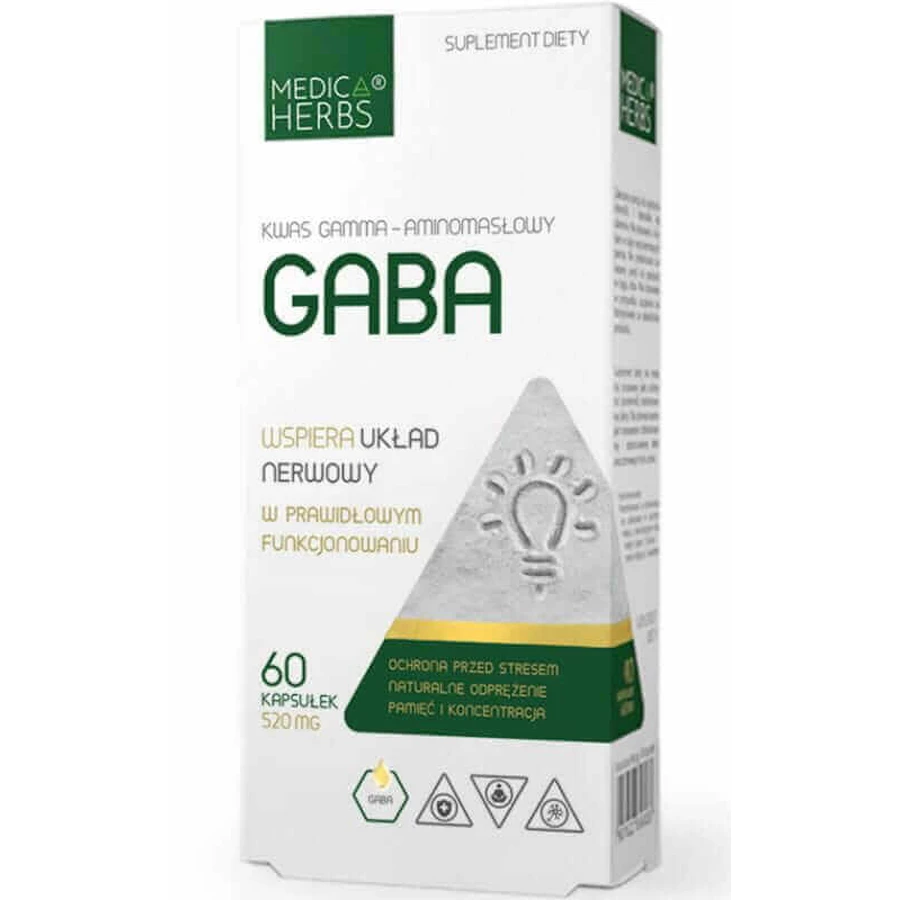 Габа 520 мг, 60 капсул Medica Herbs: ціни та характеристики