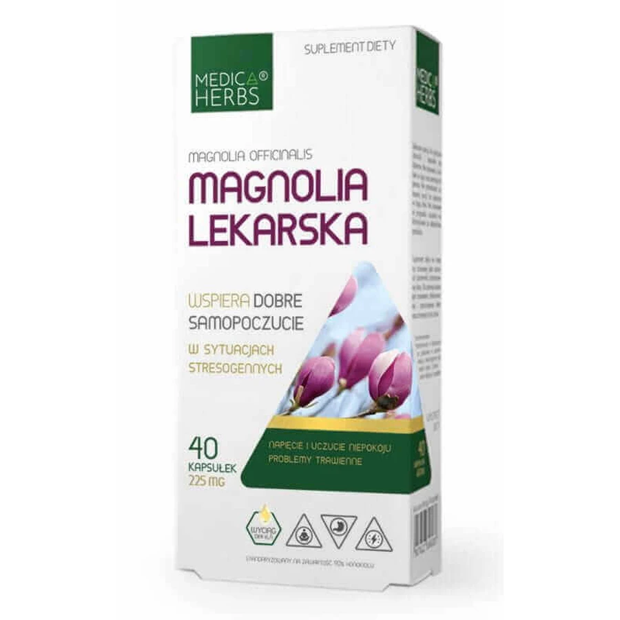 Магнолия лекарственная 225 мг, 40 капсул Medica Herbs: цены и характеристики
