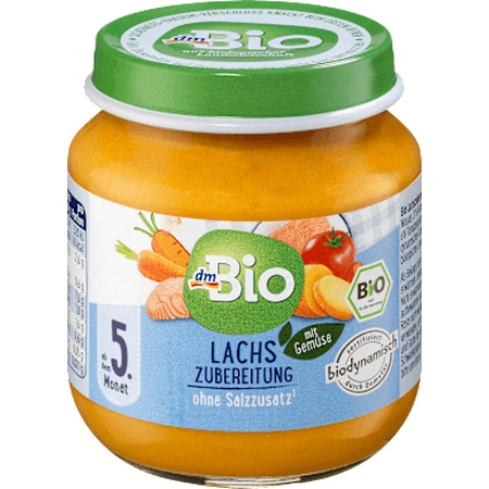 dmBio Меню лосося з овочами ECO 5+, 125 г: ціни та характеристики