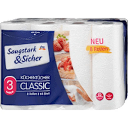 Кухонні рушники Saugstark&Sicher Classic Classic 3-шарові, 8 шт.: ціни та характеристики