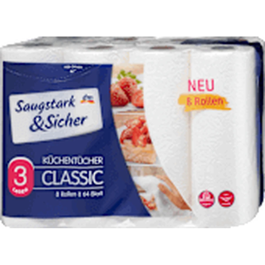 Кухонні рушники Saugstark&Sicher Classic Classic 3-шарові, 8 шт.: ціни та характеристики