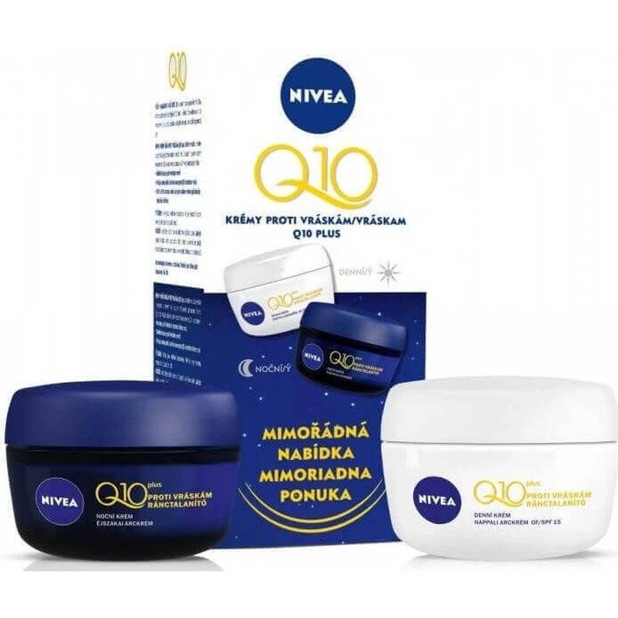 NIVEA Укрепляющий дневной и ночной крем Q10 POWER DUO 2×50 мл, укрепляющий крем: цены и характеристики