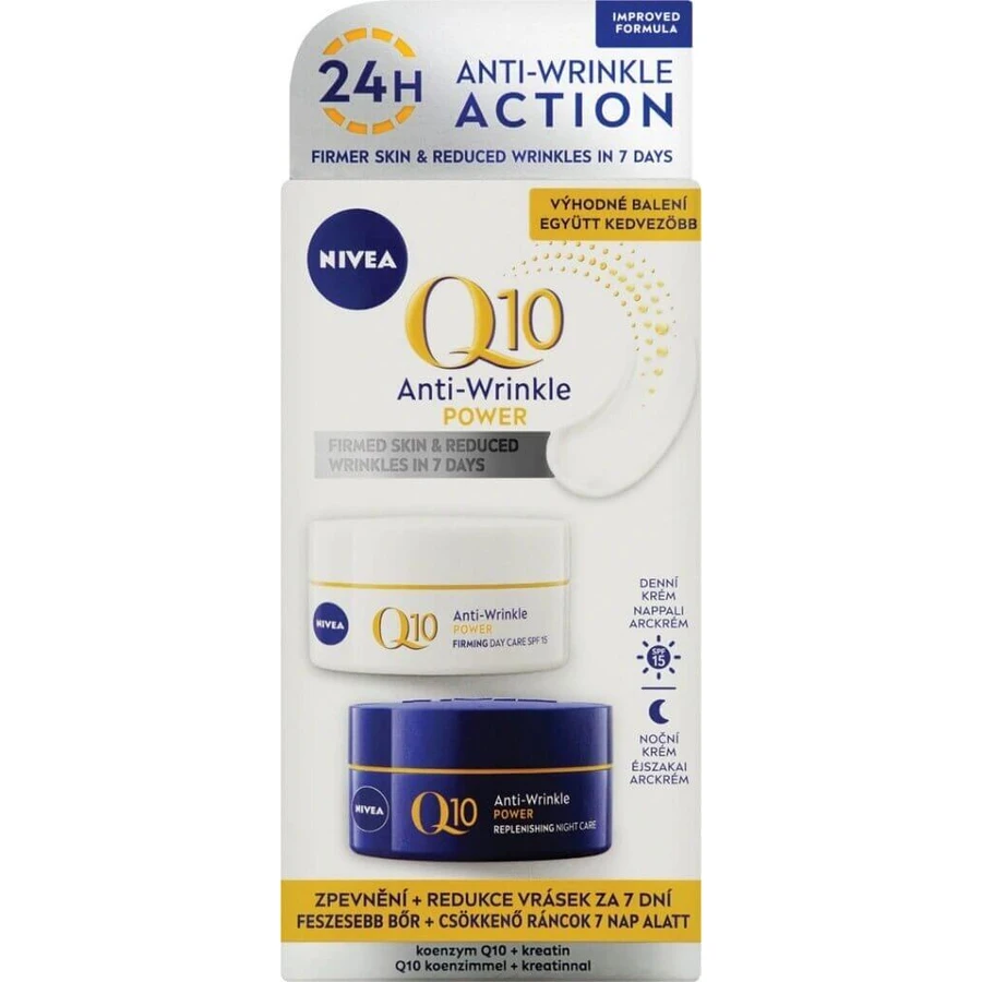 NIVEA Укрепляющий дневной и ночной крем Q10 POWER DUO 2×50 мл, укрепляющий крем: цены и характеристики
