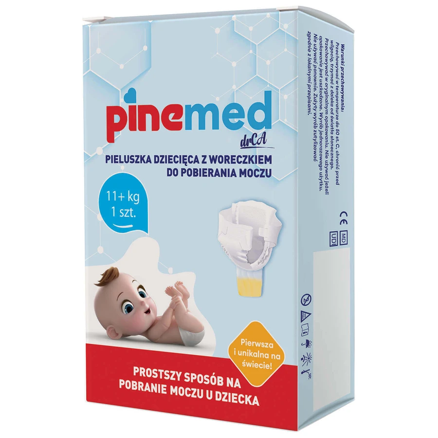 Pinemed, підгузник з мішечком для збору сечі, для дітей, 11+ кг ДЕКОРАТИВНА УПАКОВКА: ціни та характеристики