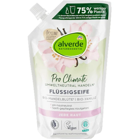 alverde NATURKOSMETIK Резервное жидкое мыло с миндалем и ванилью, 500 мл: цены и характеристики