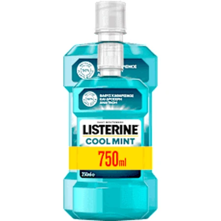 LISTERINE Прохладная мятная вода для рта, 500 мл + 250 мл, 750 г: цены и характеристики