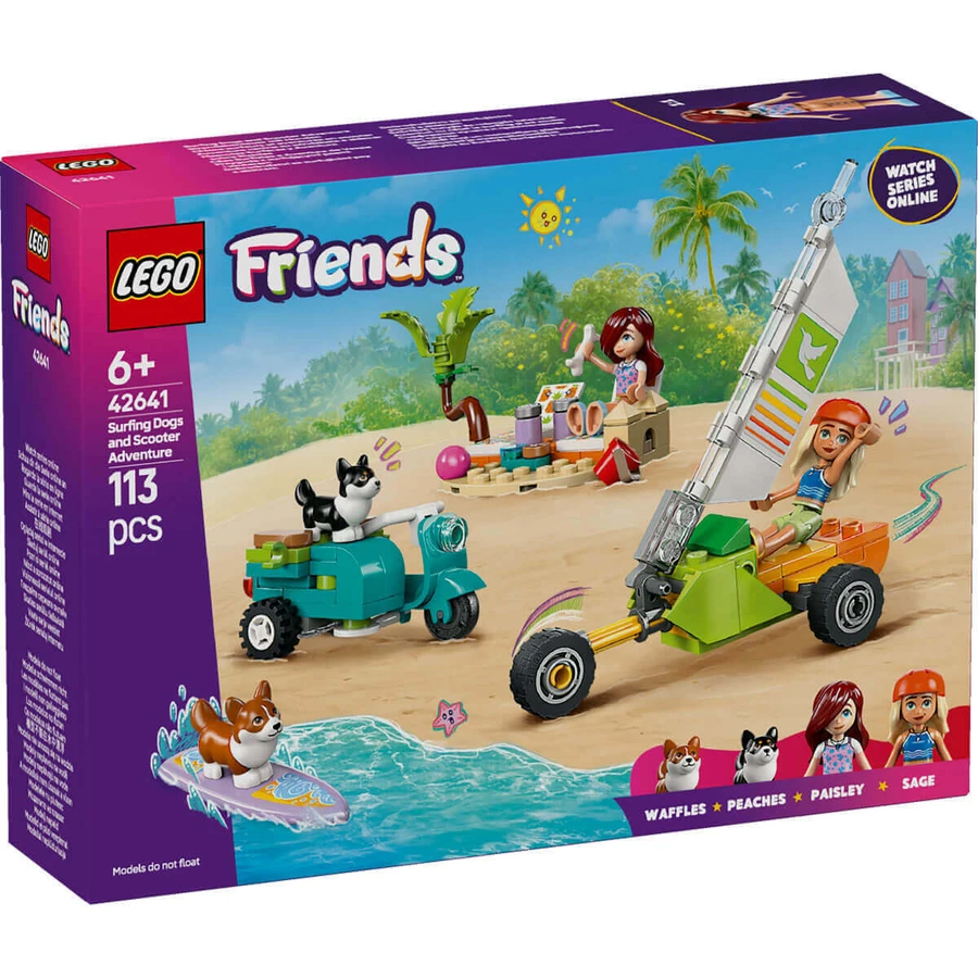 Пригоди з цуценятами на серфінгу та самокаті Friends, 42641, + 6 років, Lego: ціни та характеристики
