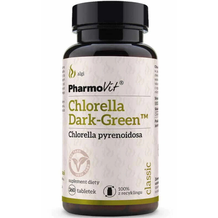Хлорела темно-зелена 360 таблеток Classic Pharmovit: ціни та характеристики