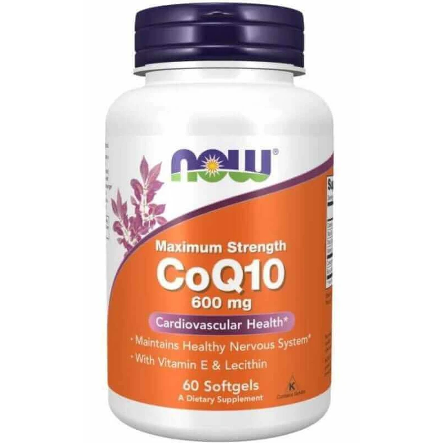 CoQ10 с лецитином и витамином Е (коэнзим + лецитин + витамин Е) 600 мг - 60 капсул NOW Foods: цены и характеристики