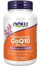 CoQ10 с лецитином и витамином Е (коэнзим + лецитин + витамин Е) 600 мг - 60 капсул NOW Foods