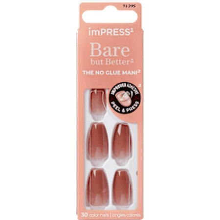 KISS Impress Bare But Better Накладні нігті з блискітками, 1 набір: ціни та характеристики