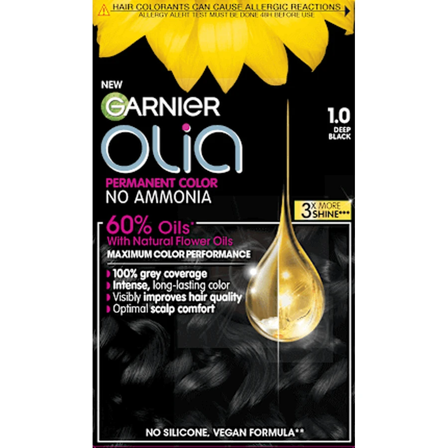 GARNIER olia Фарба перманентна 1.0 Глибокий чорний, 174 мл: ціни та характеристики