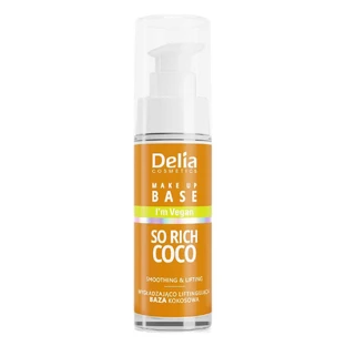 Веганська розгладжуюча та ліфтингова база під макіяж Delia Vegan Make Up Base So Rich Coco, 30 мл