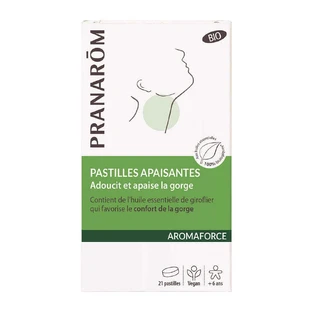 Pranarôm Aromaforce Органічні заспокійливі таблетки Пом'якшує та заспокоює горло x21