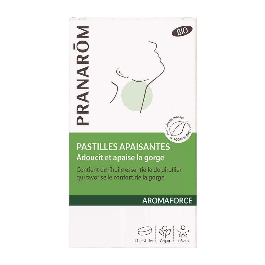 Pranarôm Aromaforce Органічні заспокійливі таблетки Пом'якшує та заспокоює горло x21: ціни та характеристики