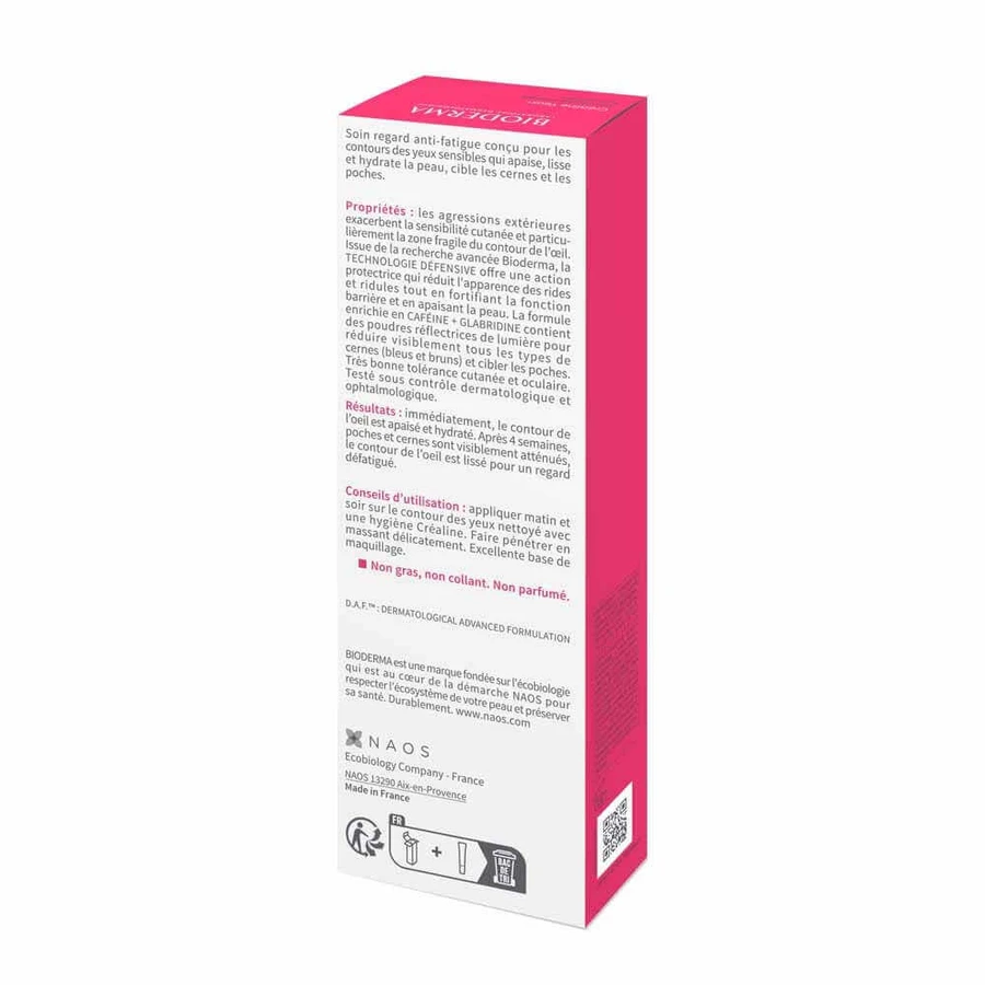 Крем для контуру очей BioDerma Crealine Yeux+ проти втоми для чутливої шкіри 15мл: ціни та характеристики