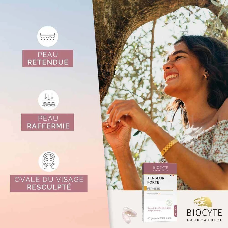 Антивіковий тензор для обличчя та тіла Biocyte Anti-Ageing Tensor Сильна пружність обличчя та тіла 40 капсул: ціни та характеристики