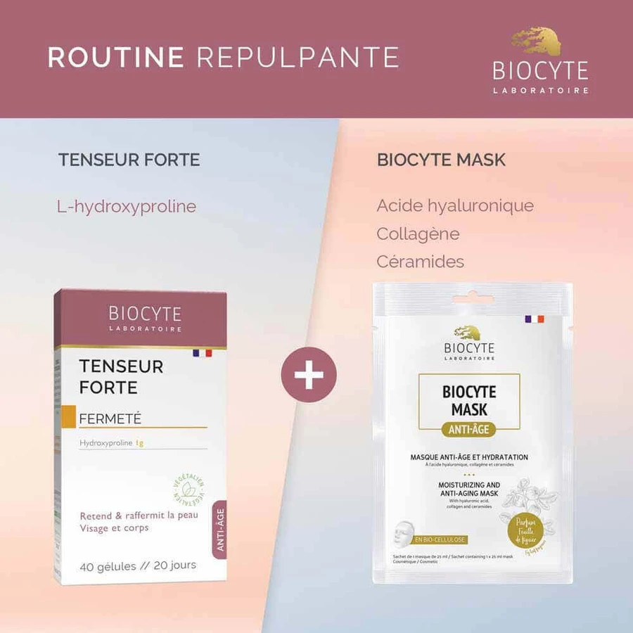 Антивіковий тензор для обличчя та тіла Biocyte Anti-Ageing Tensor Сильна пружність обличчя та тіла 40 капсул: ціни та характеристики